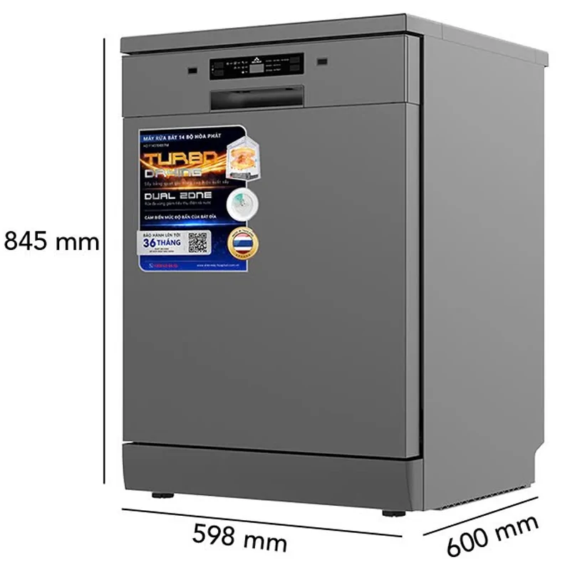 Máy Rửa Bát Hòa Phát 14 Bộ HD F1407DBB.TM - Xuất Xứ Thái Lan 6