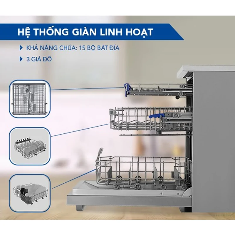 Máy Rửa Bát Hòa Phát 15 Bộ HD F1508EBS.TM 9