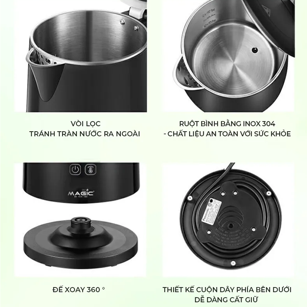 Bình Đun Siêu Tốc Magic Eco 1.7 Lít AC-42 9