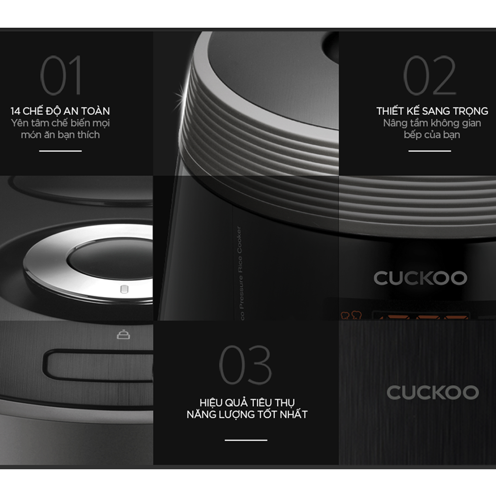Nồi Cơm Điện Tử Áp Suất Cuckoo CRP-PWV1008F/BKDSCRVNCV 1.8 Lít 14