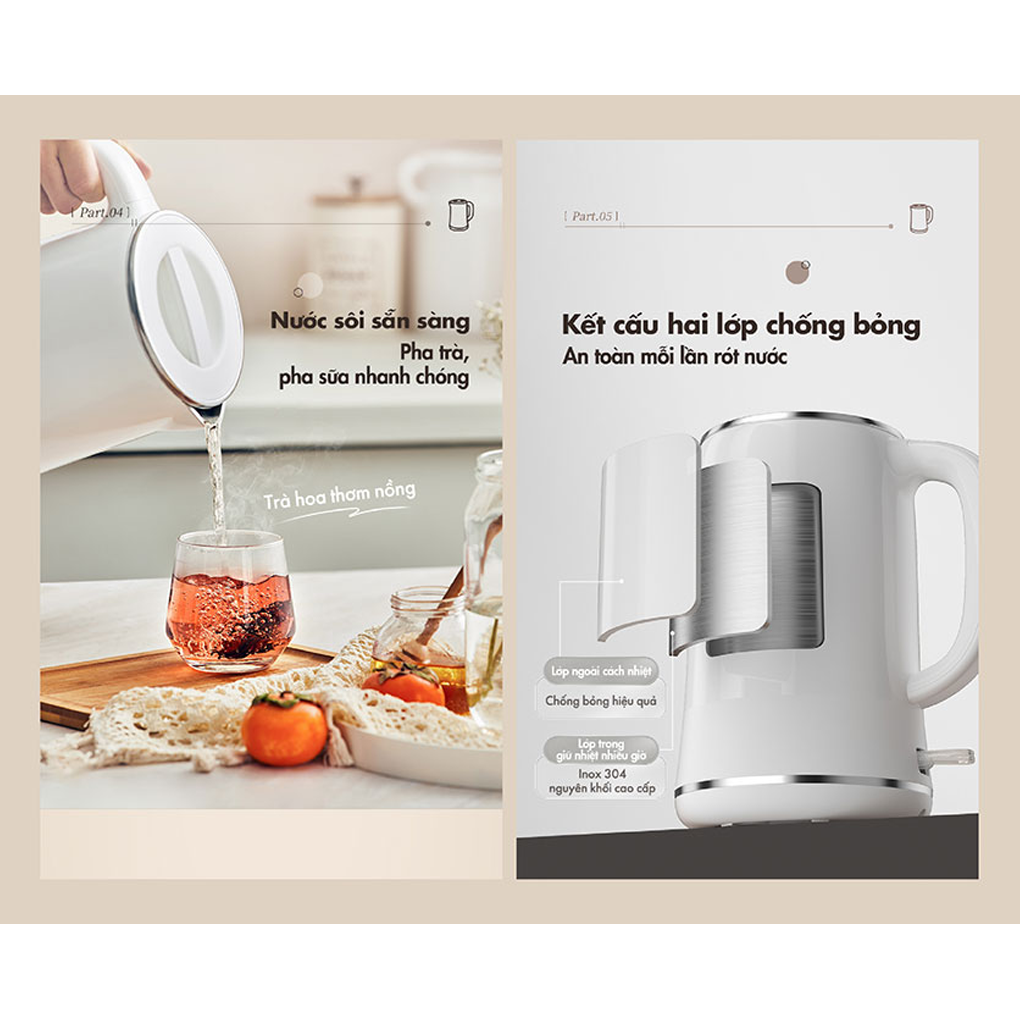 Bình Đun Nước Bear ZDH-D17K2 1.7 Lít 7