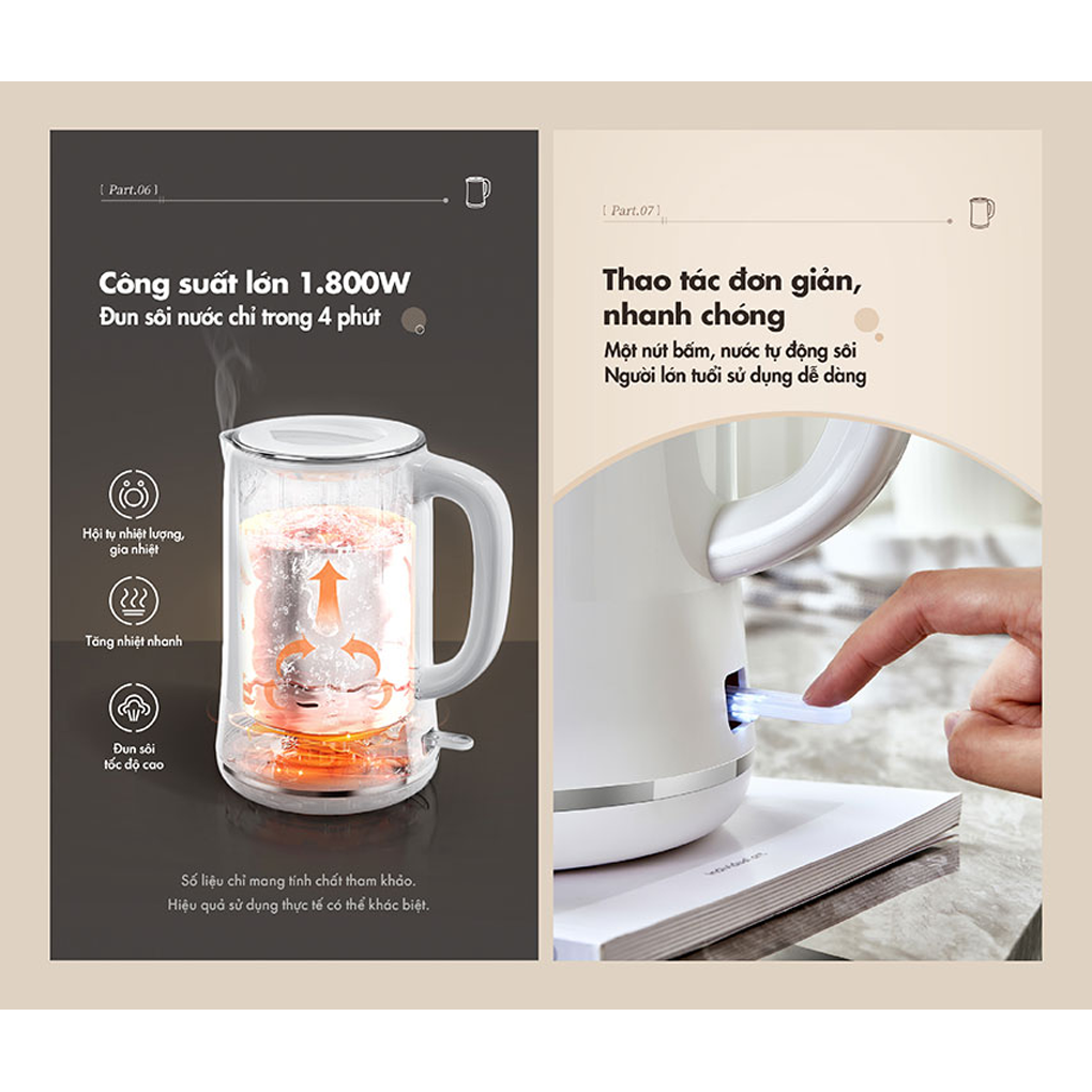 Bình Đun Nước Bear ZDH-D17K2 1.7 Lít 8