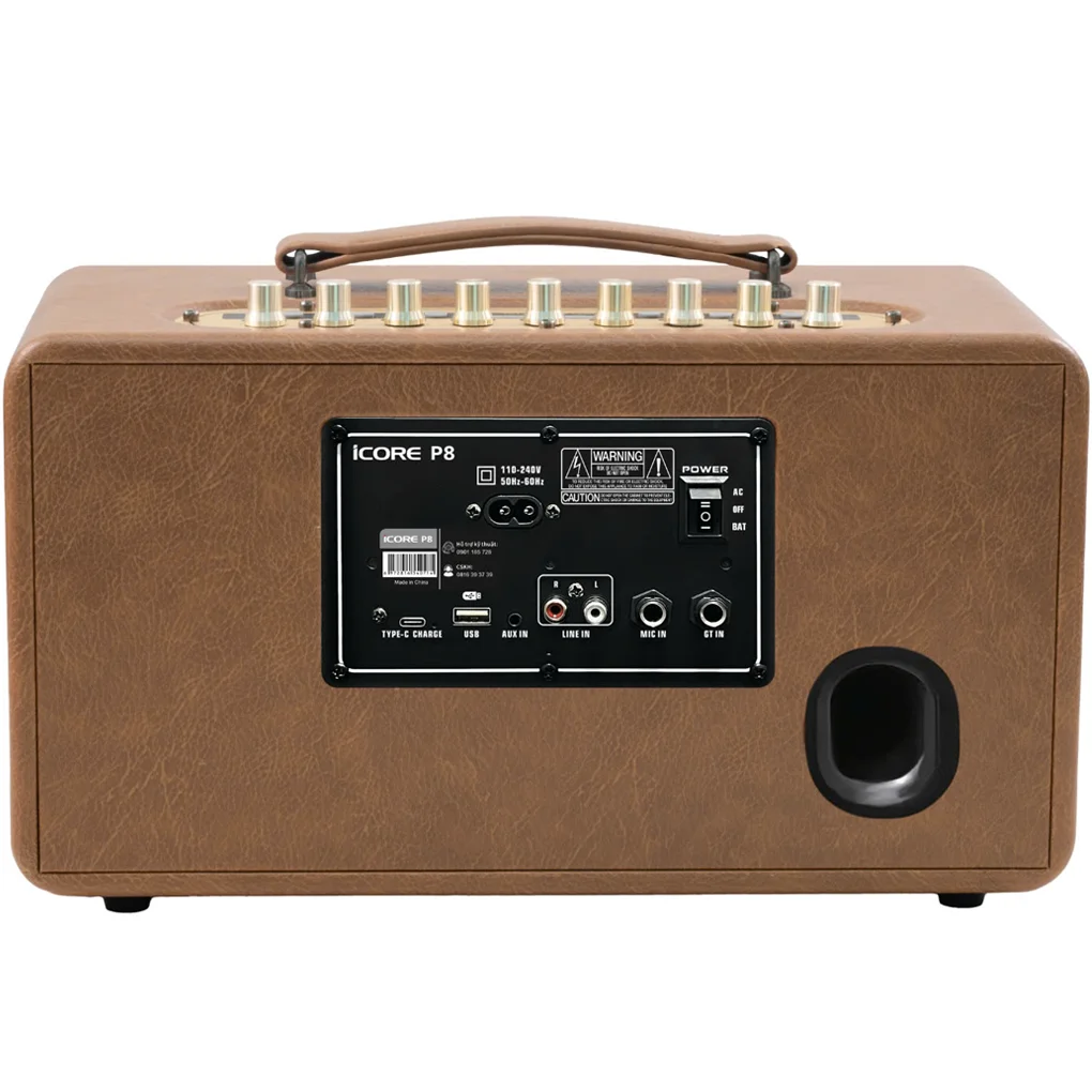 Bộ Loa Karaoke Xách Tay iCore P8 Kèm 02 Micro 4
