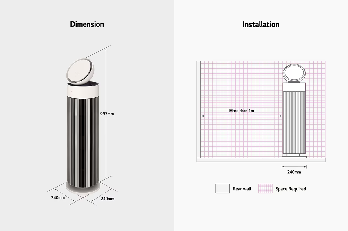 Máy Lọc Không Khí LG PuriCare Aero Booster AS55GGSY0.ABAE Màu Be - Hàn Quốc 11