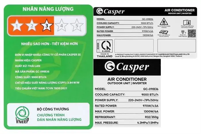 Máy Lạnh Casper Inverter 1 Hp GC-09IB36 5
