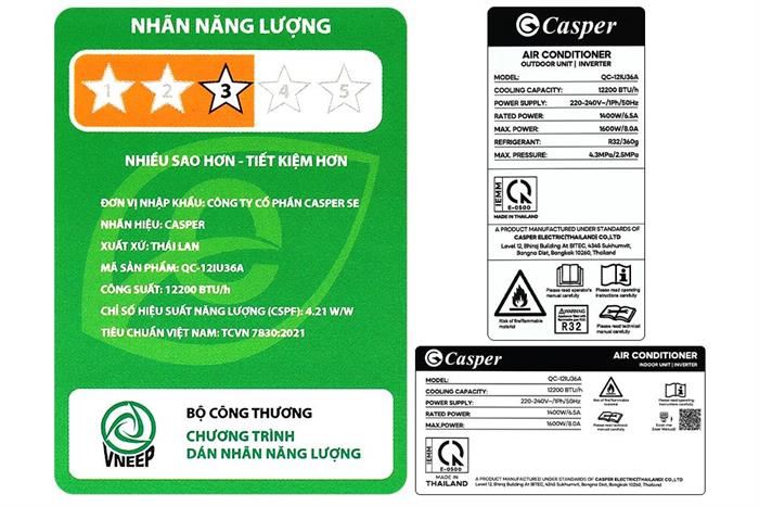 Máy Lạnh Casper Inverter 1.5 HP QC-12IU36A 5