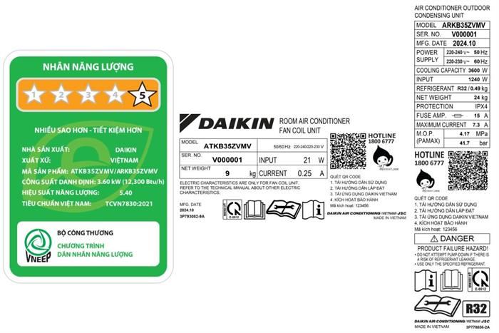 Máy Lạnh Daikin Inverter 1.5 Hp ATKF35ZVMV 6