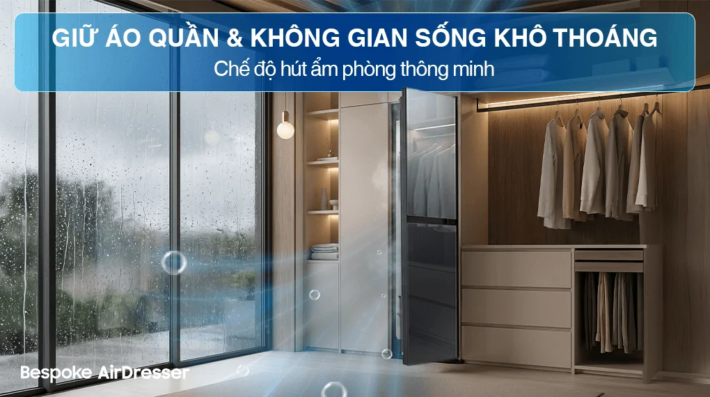 Tủ Chăm Sóc Quần Áo Thông Minh Samsung Bespoke AirDresser 5 móc DF24CB9900CRSV