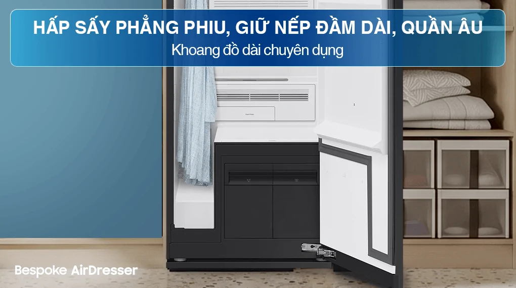 Tủ Chăm Sóc Quần Áo Thông Minh Samsung Bespoke AirDresser 5 móc DF24CB9900CRSV