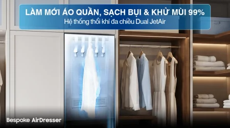 Tủ Chăm Sóc Quần Áo Thông Minh Samsung Bespoke AirDresser 5 móc DF24CB9900CRSV