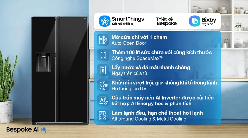 Tủ Lạnh Samsung Inverter 634 Lít RS80F65J2BSV