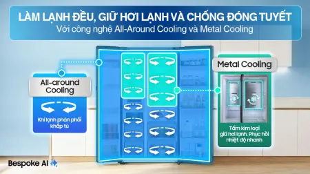 Tủ Lạnh Samsung Inverter 615 Lít AI Home RS90F65D2FSV