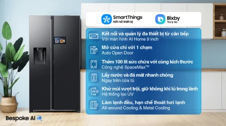 Tủ Lạnh Samsung Inverter 615 Lít AI Home RS90F65D2FSV