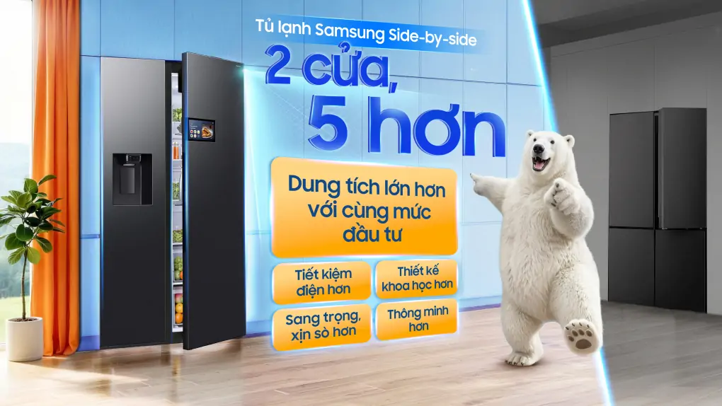 Tủ Lạnh Samsung Inverter 615 Lít AI Home RS90F65D2FSV