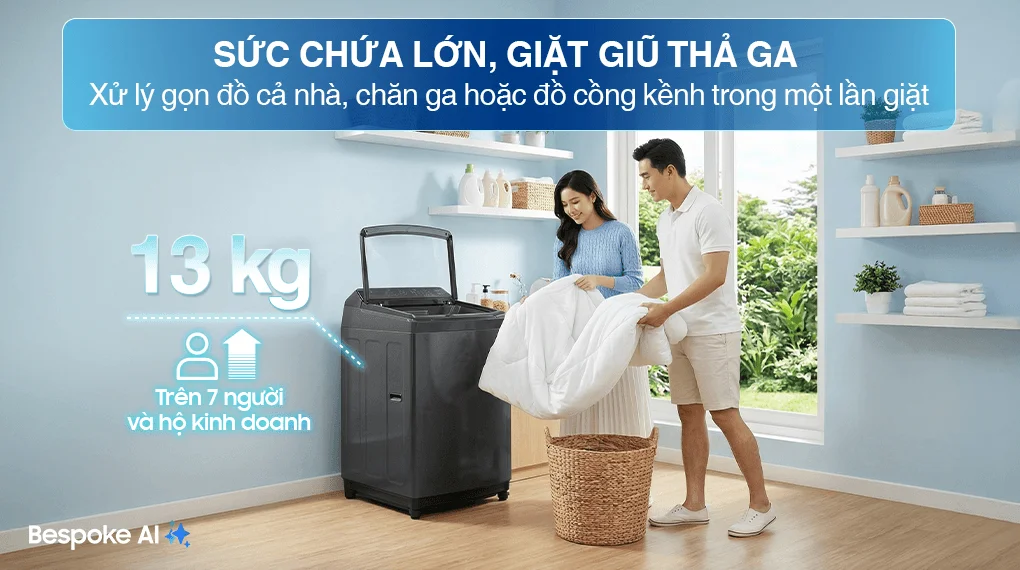 Máy Giặt Samsung Inverter 13 kg WA80F13S5BSV