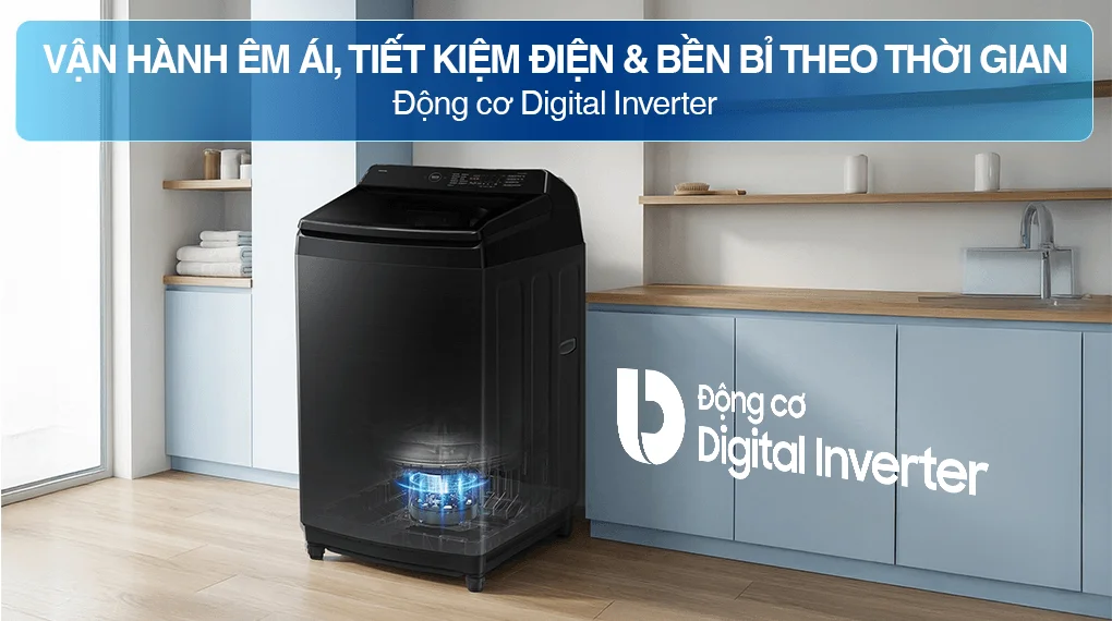 Máy Giặt Samsung Inverter 19 kg WA80F19B9BSV