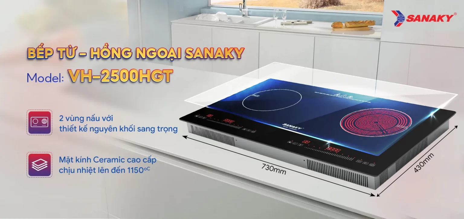 Bếp Đôi Điện Từ Và Hồng Ngoại Sanaky VH-2500HGT 3