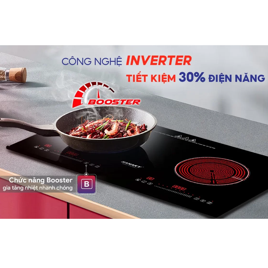 Bếp Đôi Điện Từ Và Hồng Ngoại Sanaky VH-2500HGT 6