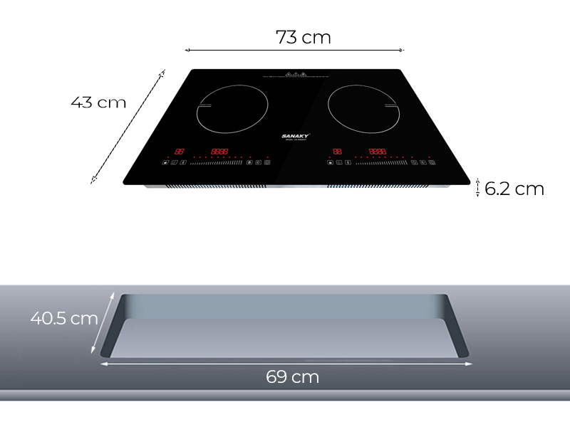 Bếp Đôi Điện Từ Và Hồng Ngoại Sanaky VH-2500HGT 8