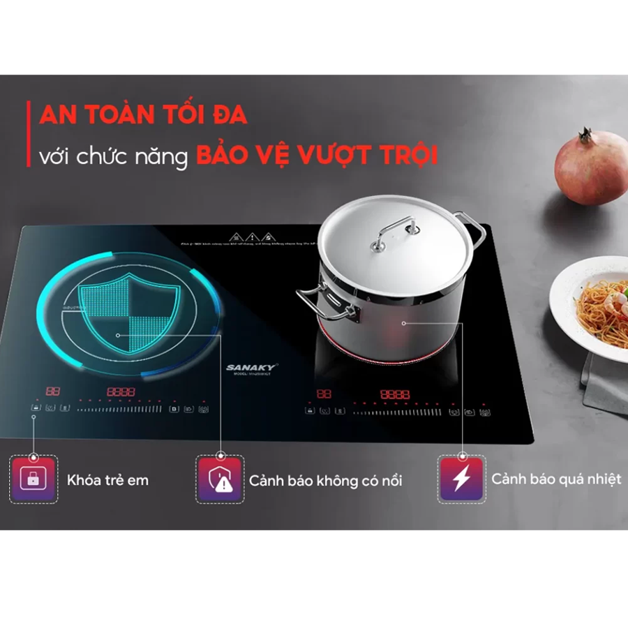 Bếp Đôi Điện Từ Và Hồng Ngoại Sanaky VH-2500HGT 7