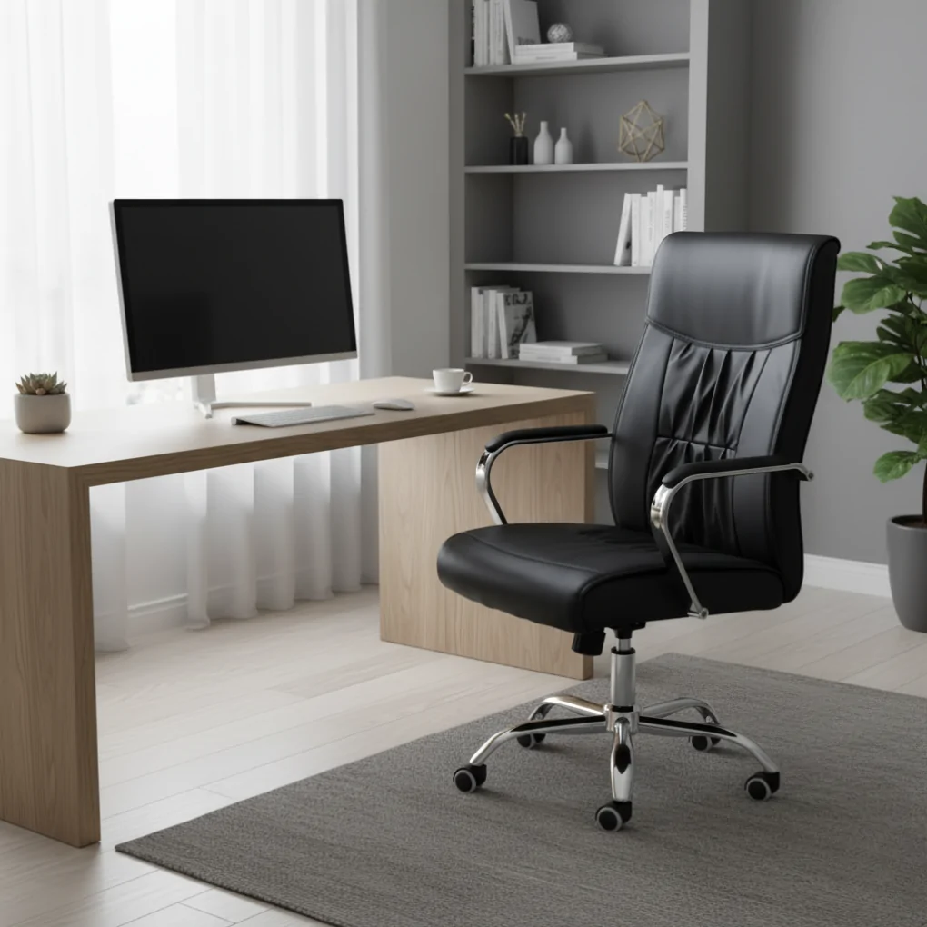 Ghế Văn Phòng Pvc Nora OC4119 Đen