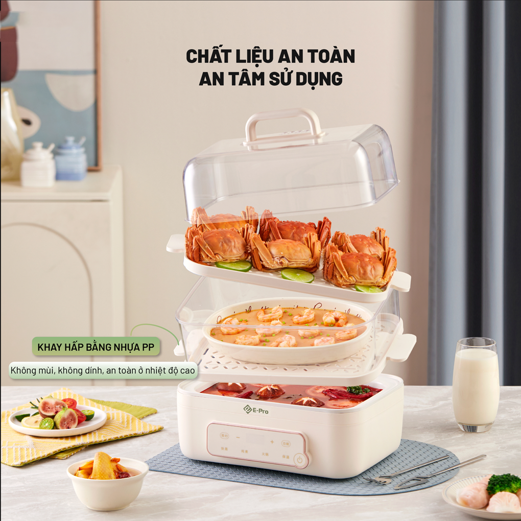 Nồi Lẩu Hấp Thủy Nhiệt Đa Năng E-PRO 22 Lít VEP-HPS-DZ8 (PP3) 11