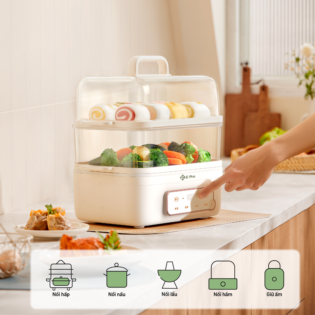 Nồi Lẩu Hấp Thủy Nhiệt Đa Năng E-PRO 22 Lít VEP-HPS-DZ8 (PP3) 3