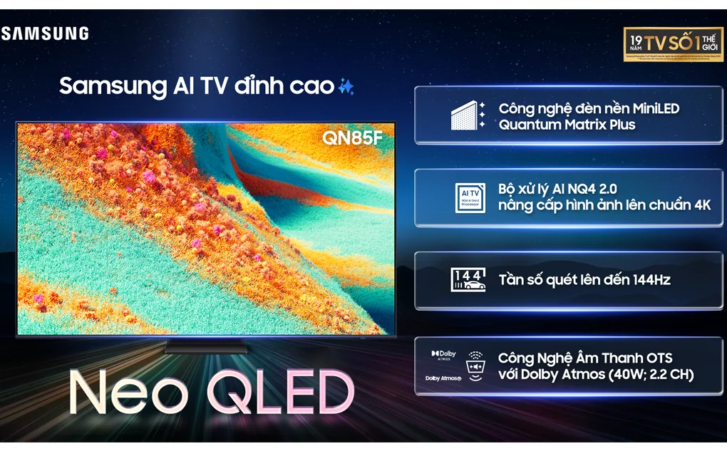 Smart AI Tivi Samsung Mini LED 4K 65 Inch QA65QN85F
