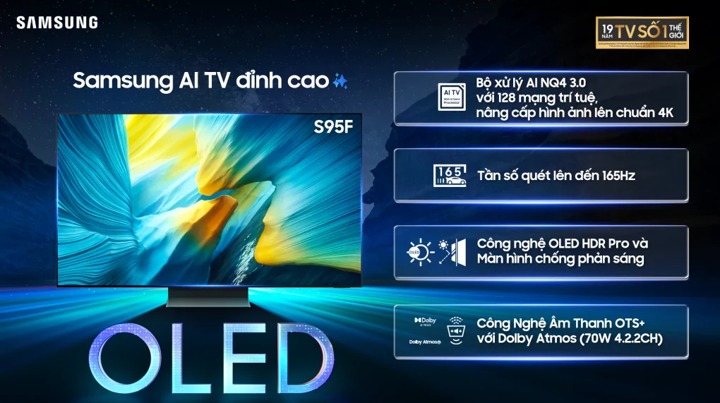 Smart Tivi Samsung OLED 4K Vision AI 65 Inch QA65S95F