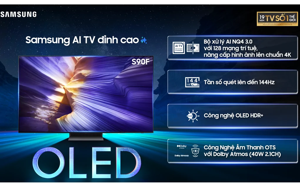 Smart Tivi Samsung OLED 4K Vision AI 77 Inch QA77S90F