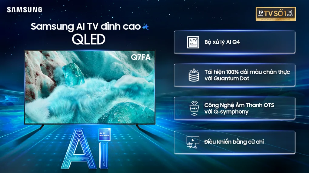 Smart Tivi Samsung QLED 4K Vision AI 65 Inch QA65Q7FA