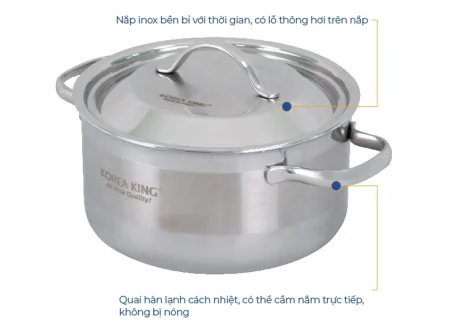 Nồi Inox 5 Lớp Đáy Liền Korea King KP-18S5PLY 2 Lít 4