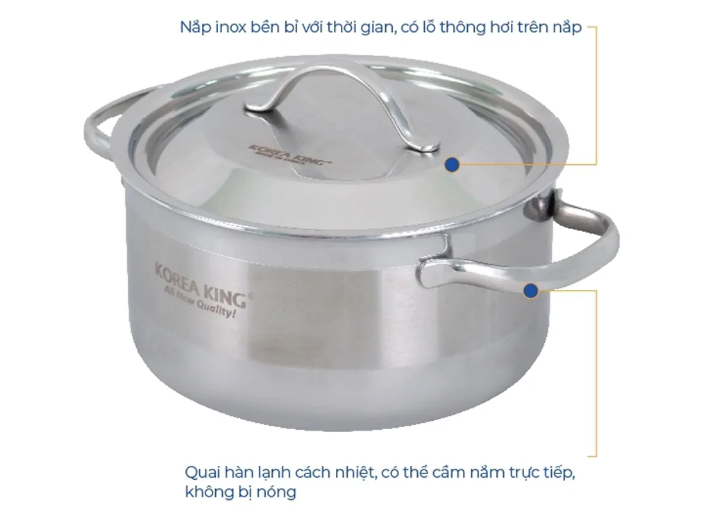 Nồi Inox 5 Lớp Đáy Liền Korea King KP-20S5PLY 3 Lít 4