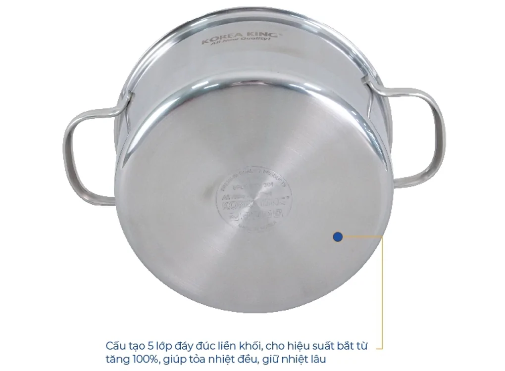 Nồi Inox 5 Lớp Đáy Liền Korea King KP-20S5PLY 3 Lít 5
