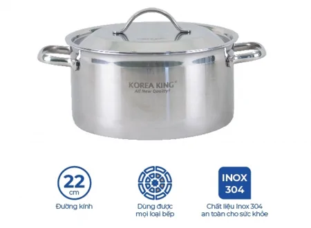 Nồi Inox 5 Lớp Đáy Liền Korea King KP-22S5PLY 4 Lít 0