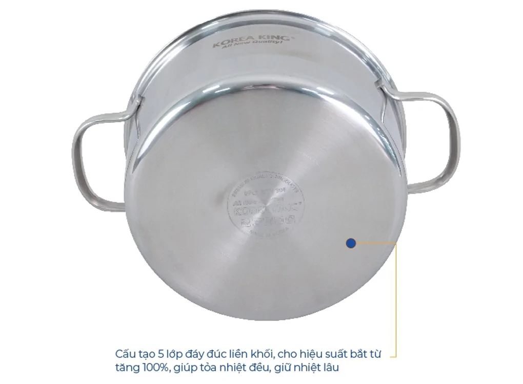 Nồi Inox 5 Lớp Đáy Liền Korea King KP-22S5PLY 4 Lít 5