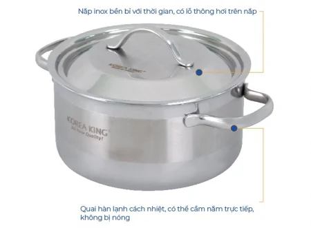 Nồi Inox 5 Lớp Đáy Liền Korea King KP-24S5PLY 5 Lít 4