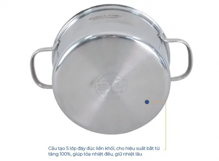 Nồi Inox 5 Lớp Đáy Liền Korea King KP-24S5PLY 5 Lít 5