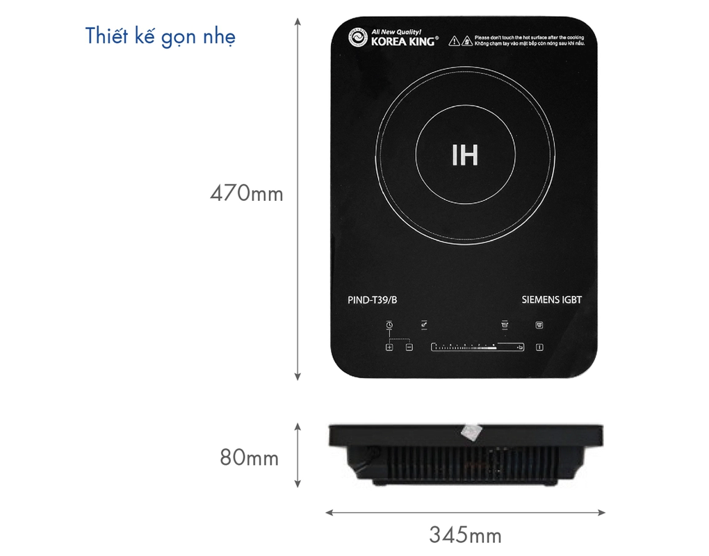 Bếp Điện Từ Korea King PIND-T39/B 4