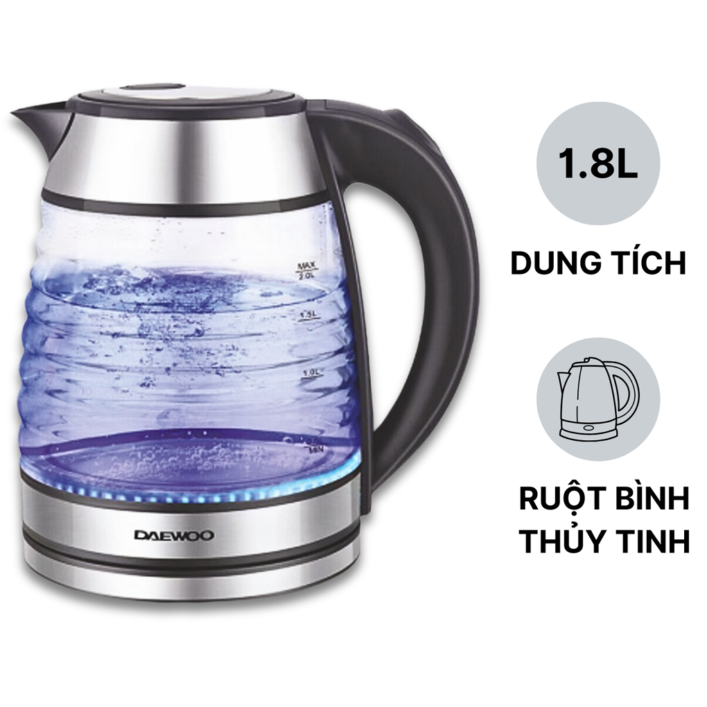 Ấm Đun Thủy Tinh Deawoo DWK-GL1803 1.7 Lít 1