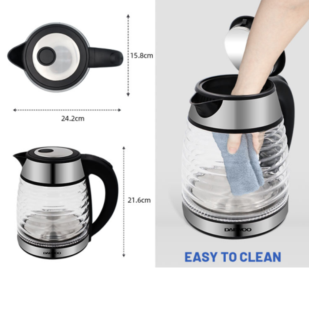 Ấm Đun Thủy Tinh Deawoo DWK-GL1803 1.7 Lít 2