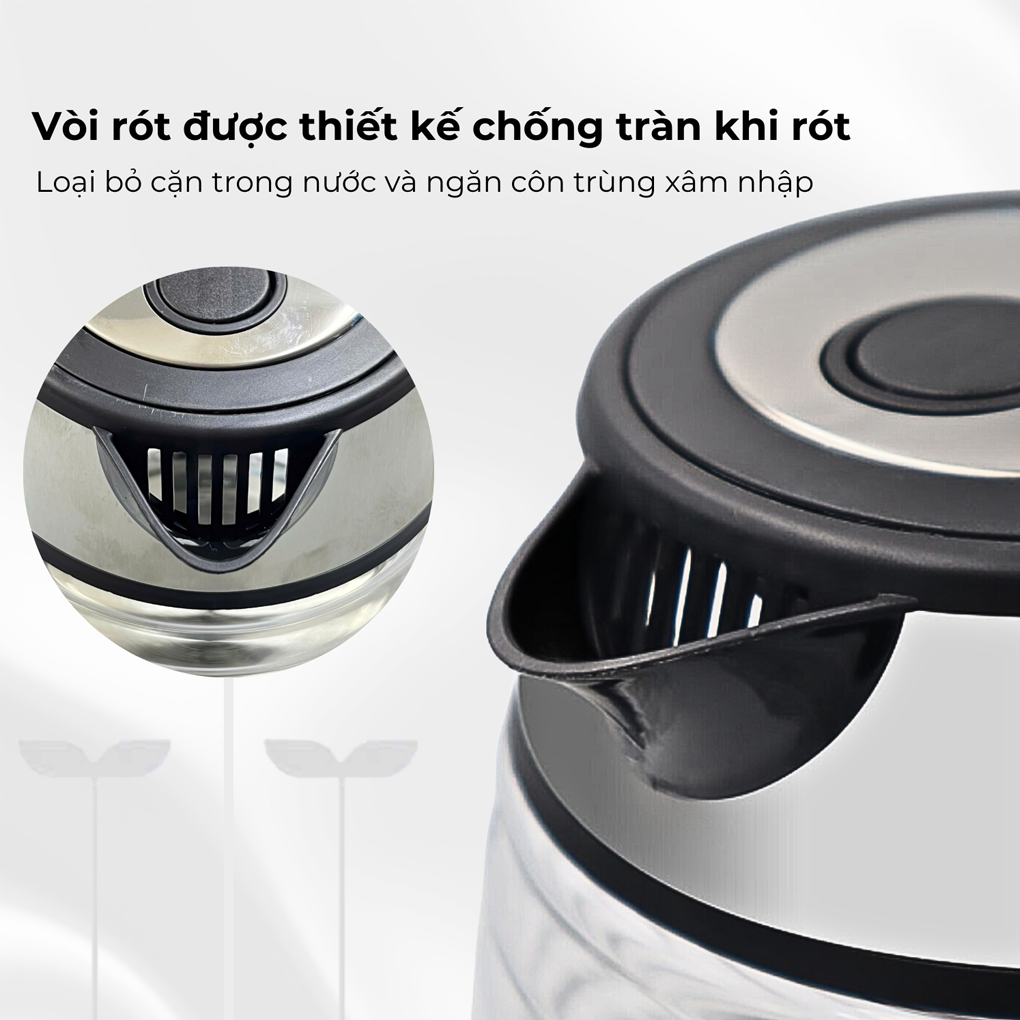 Ấm Đun Thủy Tinh Deawoo DWK-GL1803 1.7 Lít 9