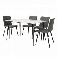 Bộ Bàn Ăn MLM-181357 + 4 Ghế Ăn MLM-181311 Xám