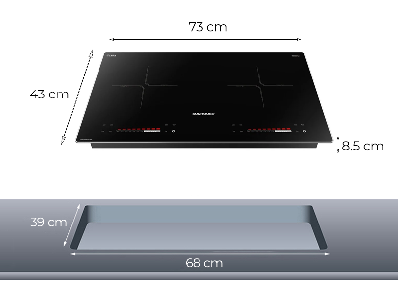 Bếp Đôi Điện Từ Sunhouse SHB82202-VMC 4400W 10