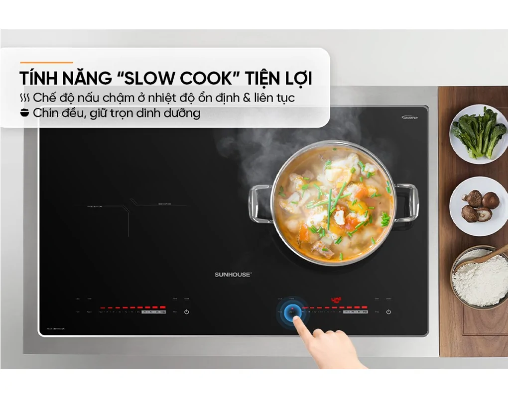 Bếp Đôi Điện Từ Sunhouse SHB82202-VMC 4400W 5