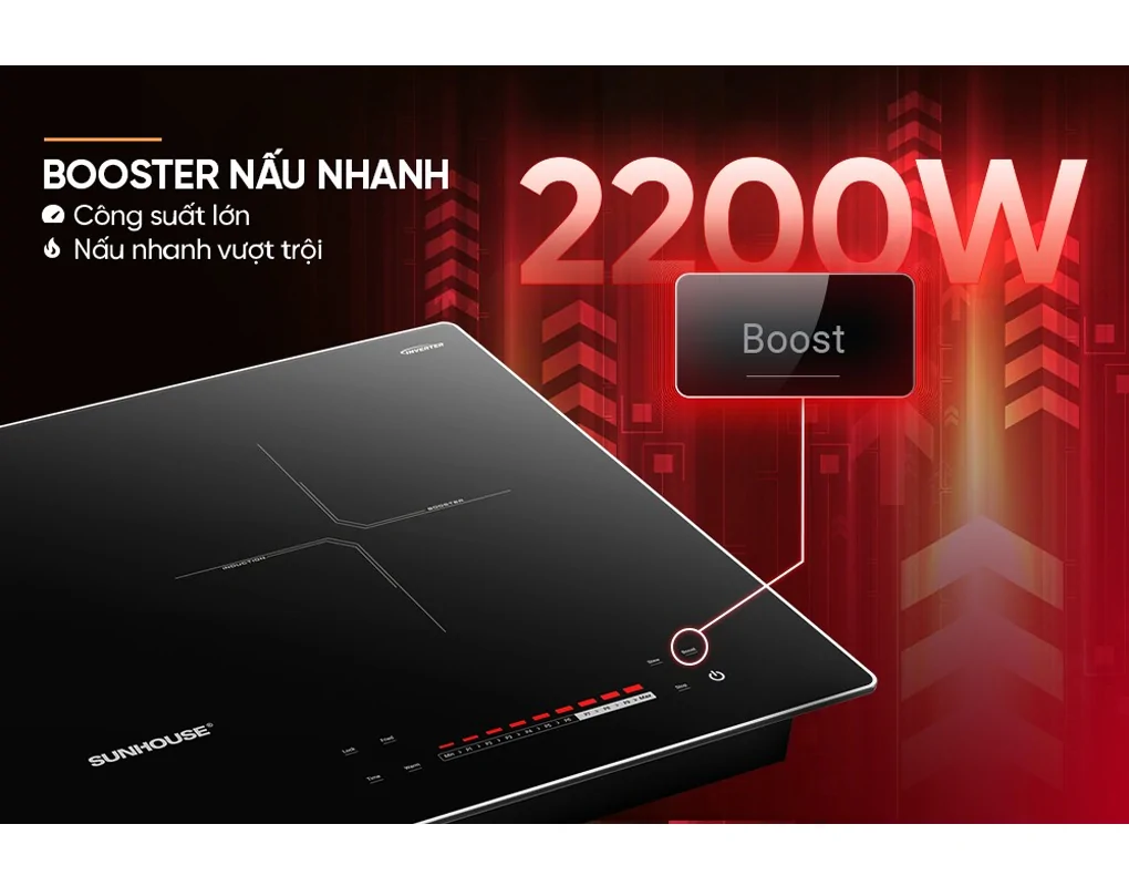 Bếp Đôi Điện Từ Sunhouse SHB82202-VMC 4400W 6