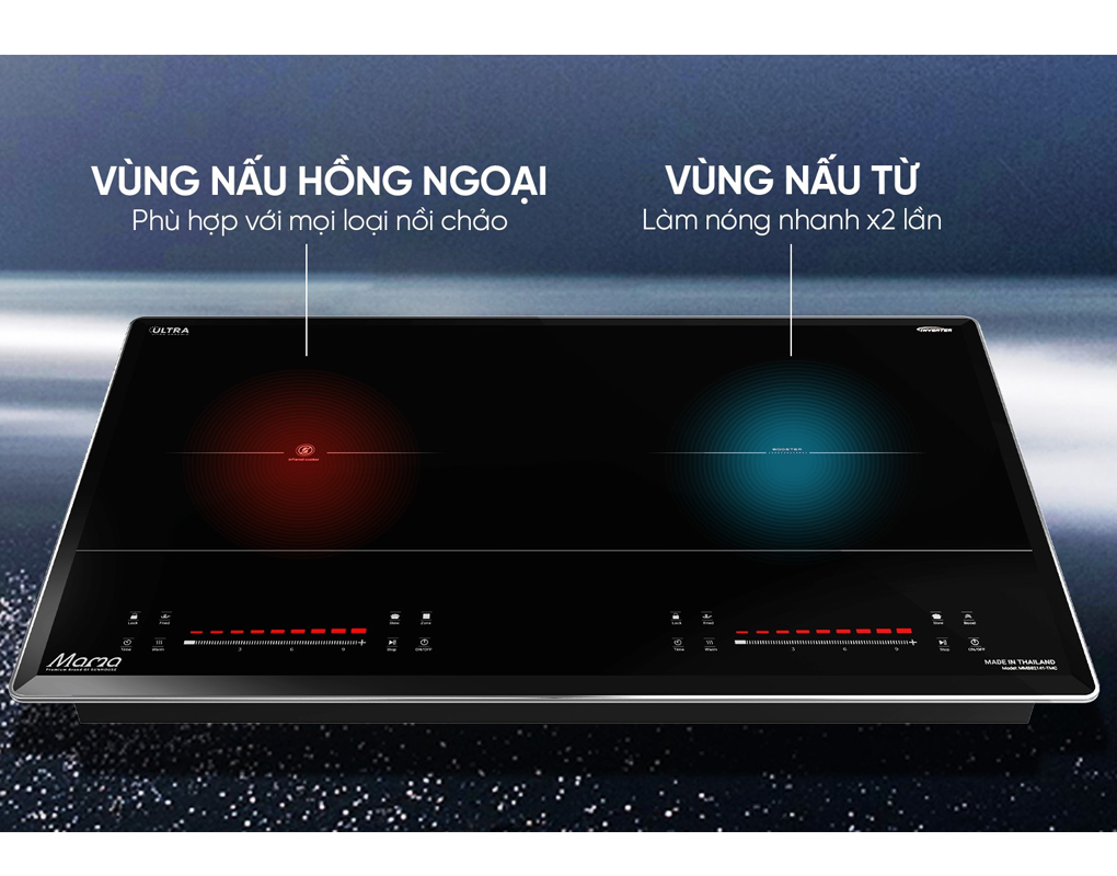 Bếp Đôi Điện Từ Hồng Ngoại Sunhouse Mama MMB82141-TMC 4400W - Xuất Xứ Thái Lan 10