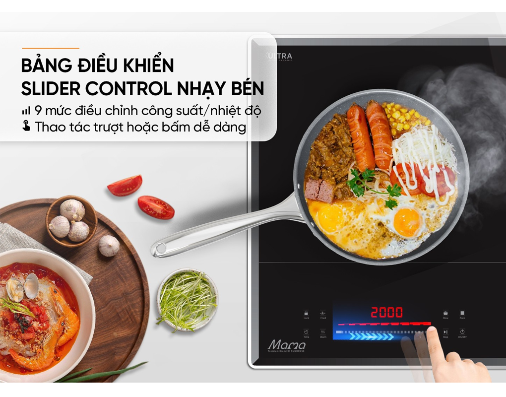 Bếp Đôi Điện Từ Hồng Ngoại Sunhouse Mama MMB82141-TMC 4400W - Xuất Xứ Thái Lan 8