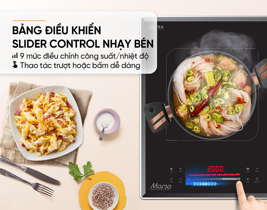 Bếp Đôi Điện Từ Sunhouse MaMa MMB82152-TMC 4400W - Xuất Xứ Thái Lan 8