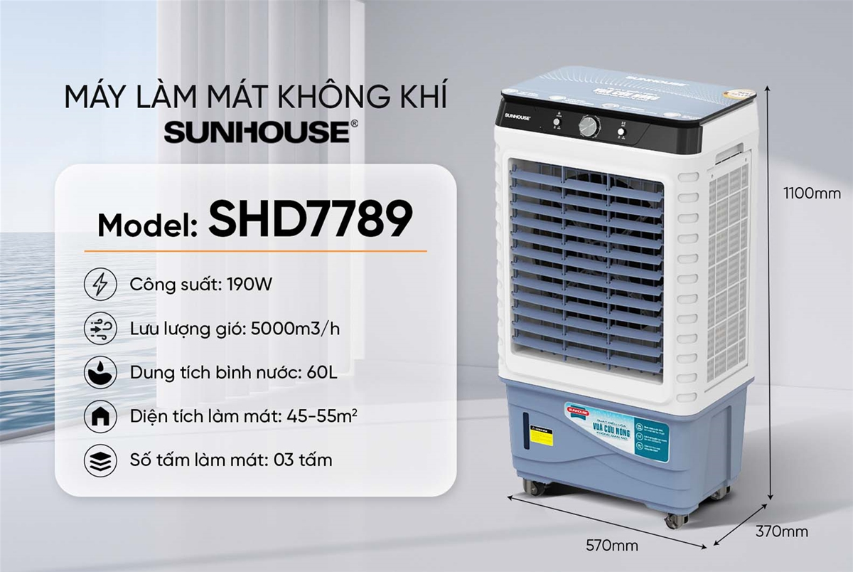 Máy Làm Mát Không Khí Sunhouse SHD7789 6